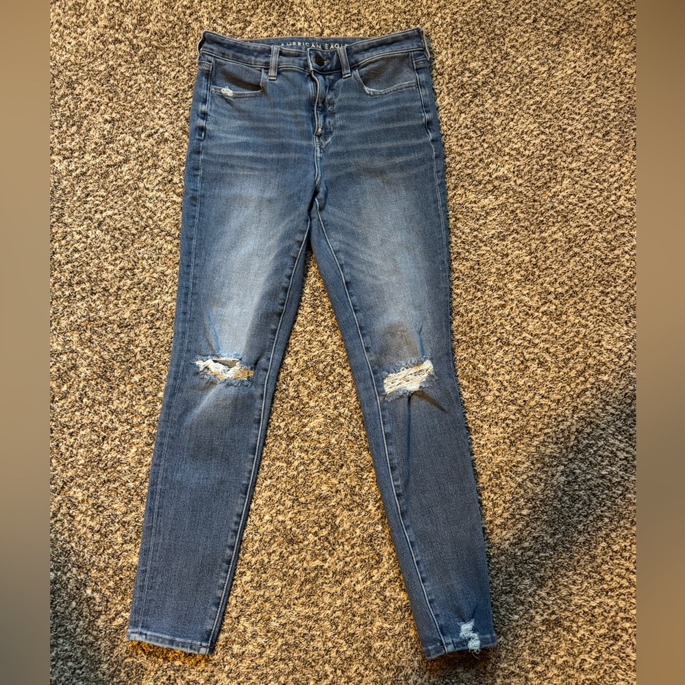 American Eagle Outfitters Women's Ripped Blue Skinny Jeans